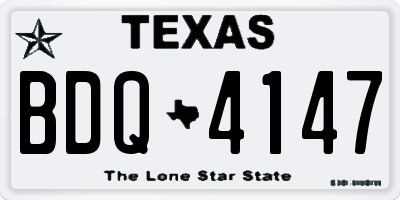 TX license plate BDQ4147