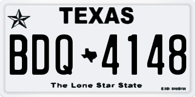 TX license plate BDQ4148