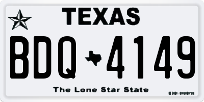 TX license plate BDQ4149