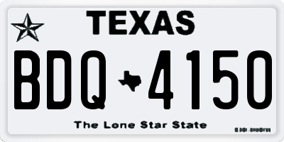 TX license plate BDQ4150