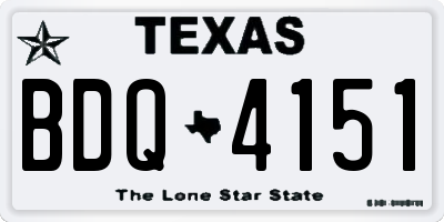 TX license plate BDQ4151
