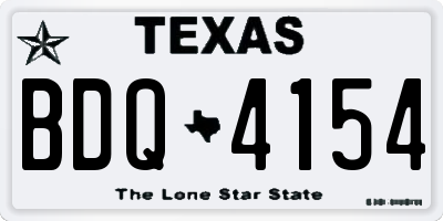 TX license plate BDQ4154
