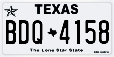 TX license plate BDQ4158