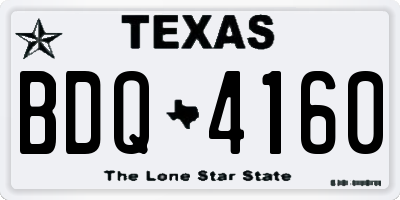 TX license plate BDQ4160
