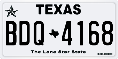 TX license plate BDQ4168