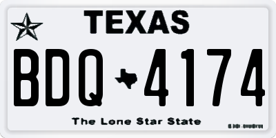 TX license plate BDQ4174