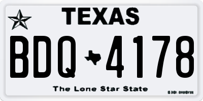 TX license plate BDQ4178