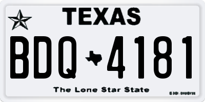 TX license plate BDQ4181