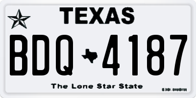 TX license plate BDQ4187