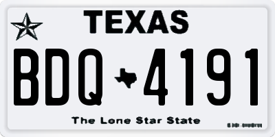 TX license plate BDQ4191