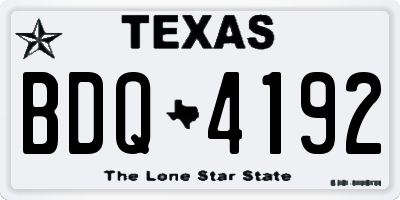 TX license plate BDQ4192