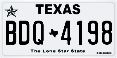 TX license plate BDQ4198