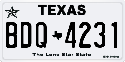 TX license plate BDQ4231