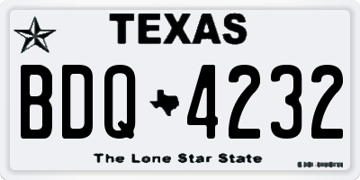 TX license plate BDQ4232