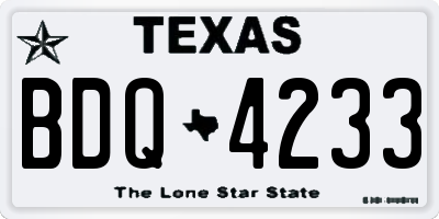 TX license plate BDQ4233