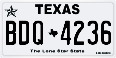 TX license plate BDQ4236