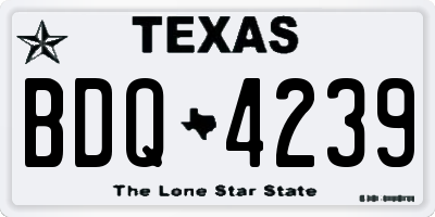 TX license plate BDQ4239
