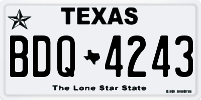 TX license plate BDQ4243