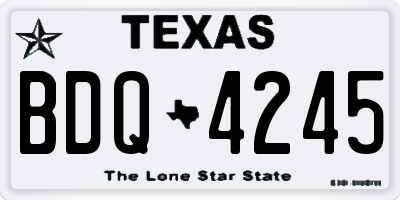 TX license plate BDQ4245