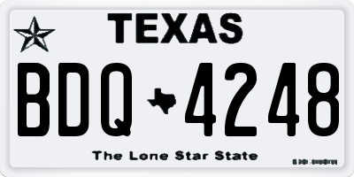 TX license plate BDQ4248