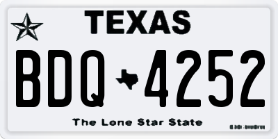 TX license plate BDQ4252