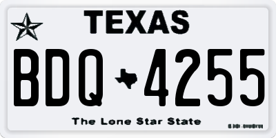 TX license plate BDQ4255