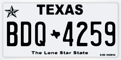 TX license plate BDQ4259