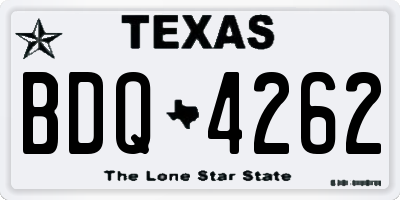TX license plate BDQ4262