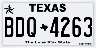 TX license plate BDQ4263