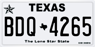 TX license plate BDQ4265