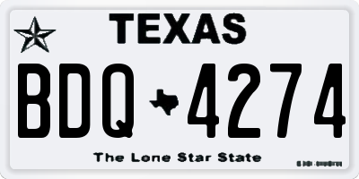 TX license plate BDQ4274