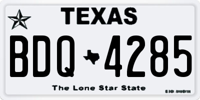 TX license plate BDQ4285