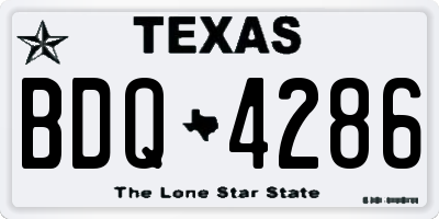 TX license plate BDQ4286