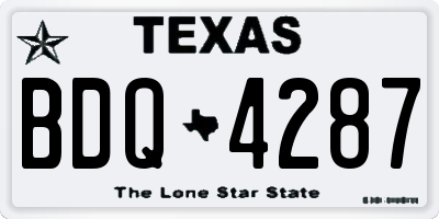 TX license plate BDQ4287