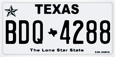 TX license plate BDQ4288