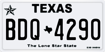 TX license plate BDQ4290
