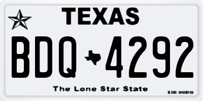 TX license plate BDQ4292