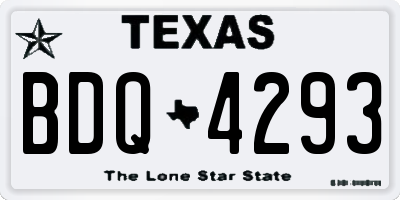 TX license plate BDQ4293