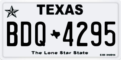 TX license plate BDQ4295