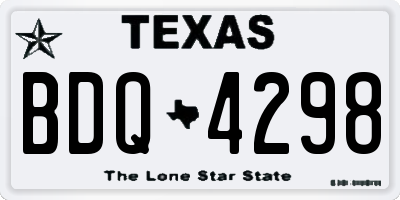 TX license plate BDQ4298