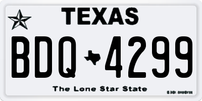 TX license plate BDQ4299