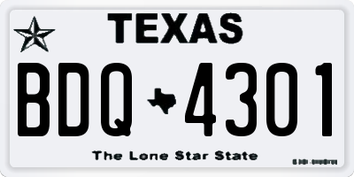 TX license plate BDQ4301