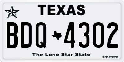 TX license plate BDQ4302