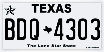 TX license plate BDQ4303