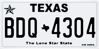 TX license plate BDQ4304