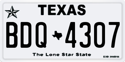 TX license plate BDQ4307