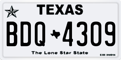 TX license plate BDQ4309