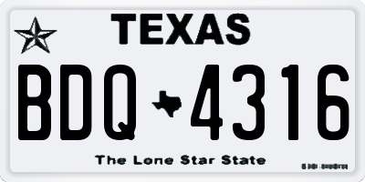 TX license plate BDQ4316