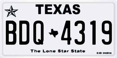 TX license plate BDQ4319
