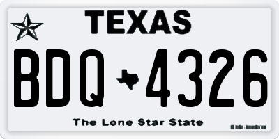 TX license plate BDQ4326
